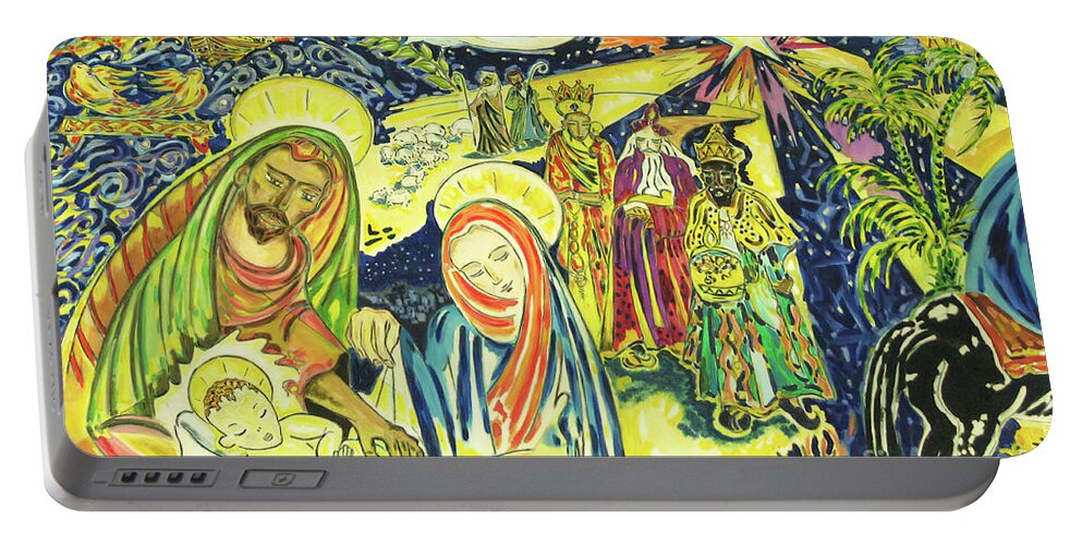 Egypt Portable Battery Charger featuring the photograph Cairo Wall Nativity by Munir Alawi