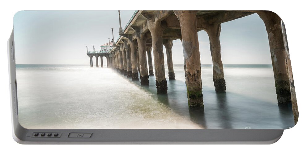 2017 Portable Battery Charger featuring the photograph California Manhattan Beach Pier Photo by Paul Velgos
