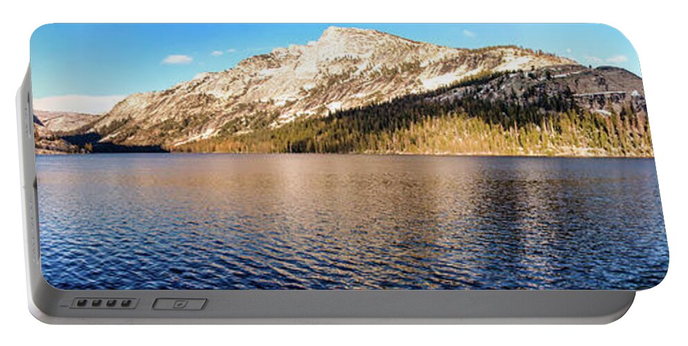 California Portable Battery Charger featuring the photograph California Mountains Cold Lake Waters panorama by Dan Carmichael