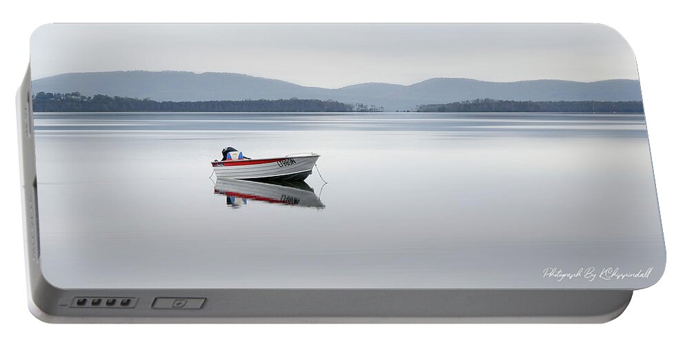 Wallis Lakes Forster Portable Battery Charger featuring the digital art Calm Wallis Lakes Forster 01 by Kevin Chippindall