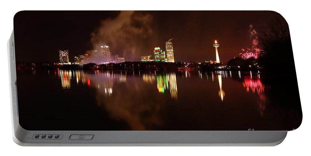 Fireworks Portable Battery Charger featuring the photograph Calm WNY Reflections by Tony Lee