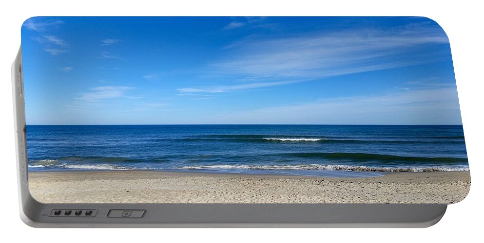 Kure Beach Portable Battery Charger featuring the photograph Calming Ocean View by Rick Nelson