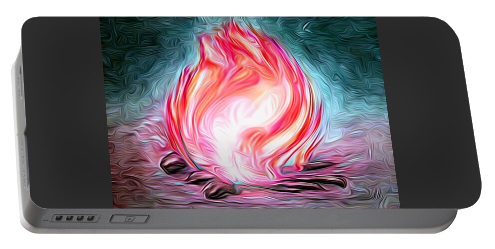 The Entranceway Portable Battery Charger featuring the digital art Campfire Ball by Ronald Mills