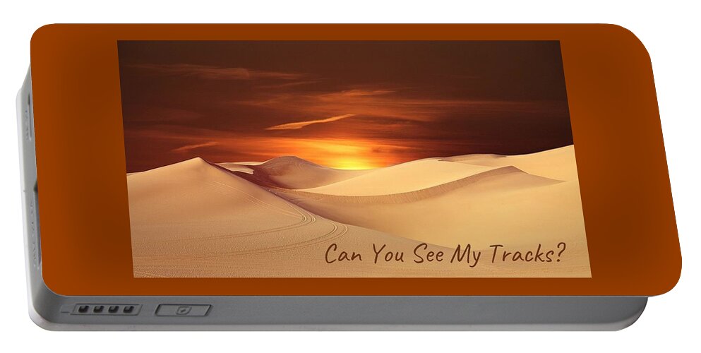 Sand Portable Battery Charger featuring the photograph Can You See My Tracks? by Nancy Ayanna Wyatt
