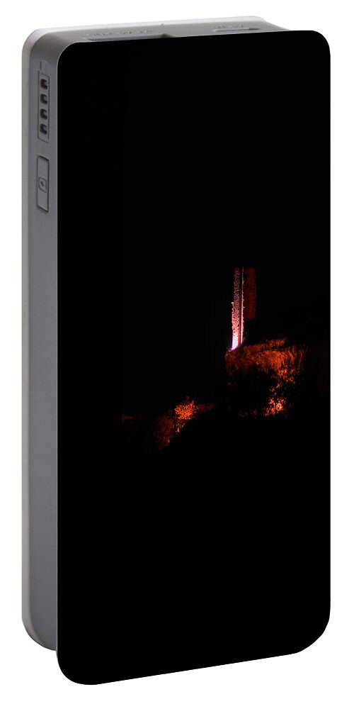 Landscape Portable Battery Charger featuring the photograph Candle in the Night by Karine GADRE