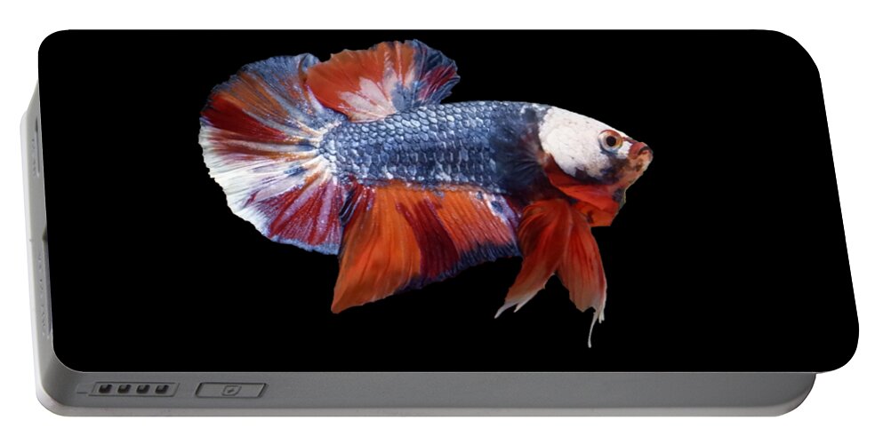 Betta Portable Battery Charger featuring the digital art Candy Multicolor Betta Fish by Sambel Pedes