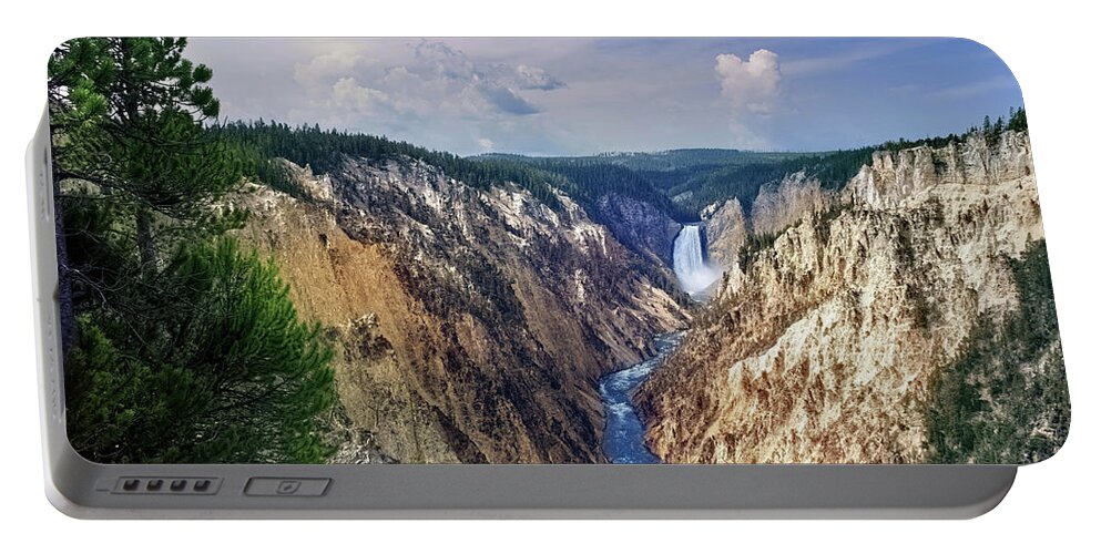 Nature Portable Battery Charger featuring the photograph Canyon Falls by Linda Shannon Morgan