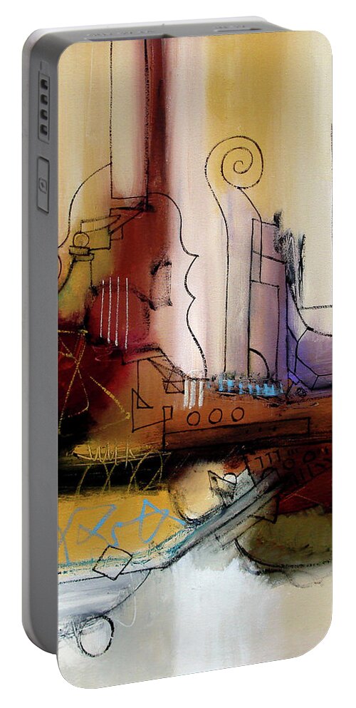 Music Portable Battery Charger featuring the painting Canyon Land by Jim Stallings