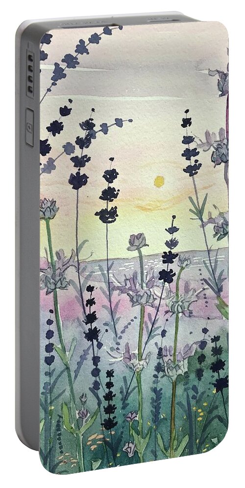 Topanga Portable Battery Charger featuring the painting Canyon seed Heads by Luisa Millicent