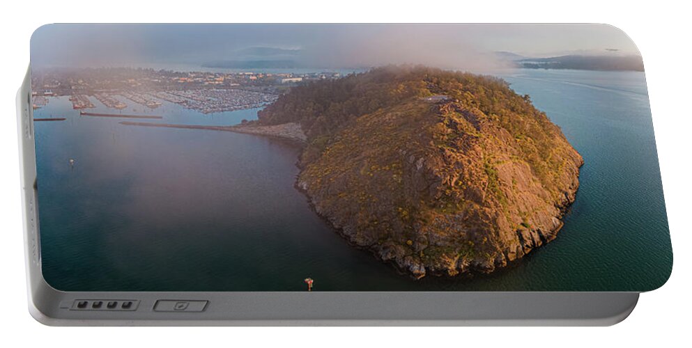 Cap Sante Marina Portable Battery Charger featuring the photograph Cap Sante Panorama #2 by Michael Rauwolf