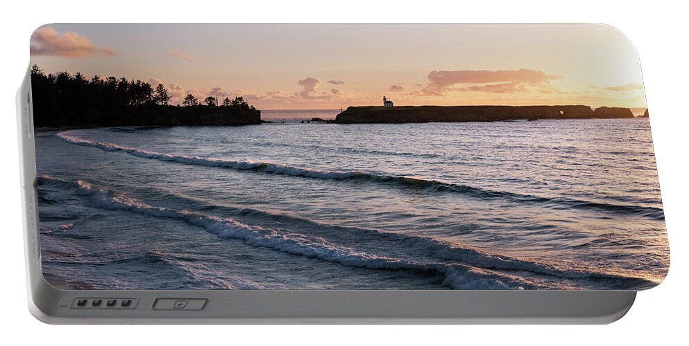 Sunset Portable Battery Charger featuring the photograph Cape Arago Gold by Steven Clark