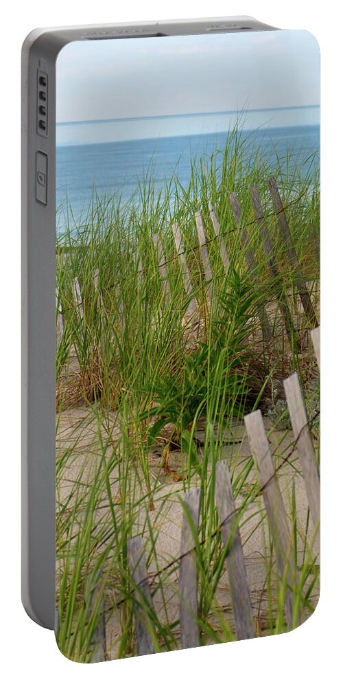 Cape Cod Portable Battery Charger featuring the photograph Cape Cod Snow Fence by Flinn Hackett