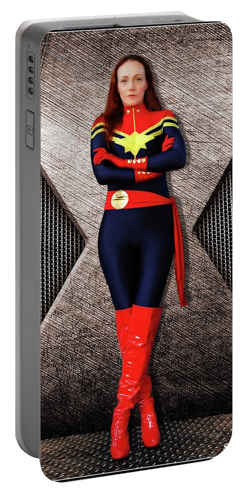 Captain Portable Battery Charger featuring the photograph Captain Marvel At Rest by Jon Volden