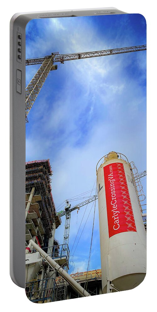 Construction Portable Battery Charger featuring the photograph Carlyle Crossing Construction by Lora J Wilson