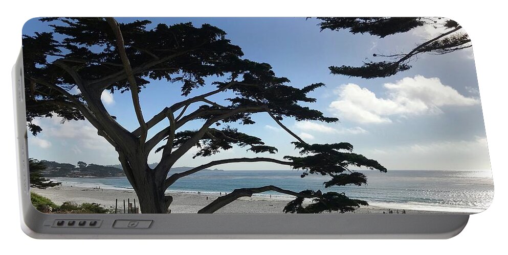 Carmel By The Sea Portable Battery Charger featuring the painting Carmel Beach by Luisa Millicent