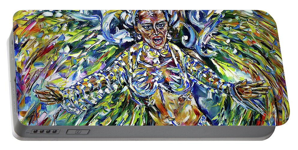 Carnival In Rio Portable Battery Charger featuring the painting Carnaval do Rio by Mirek Kuzniar