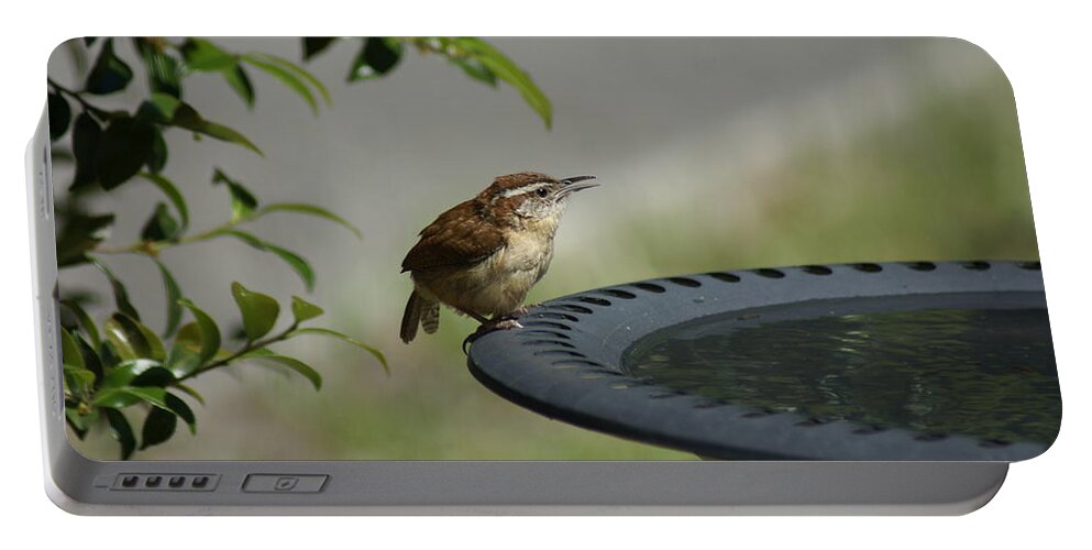  Portable Battery Charger featuring the photograph Carolina Wren by Heather E Harman