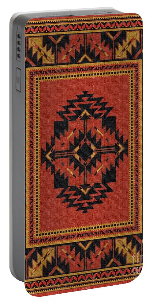 Rug Portable Battery Charger featuring the digital art Carpet - 158 by Mehran Akhzari