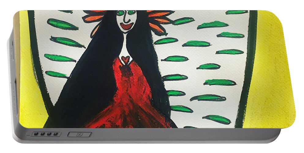 Angel Portable Battery Charger featuring the painting Carratrea Angel by Victoria Mary Clarke