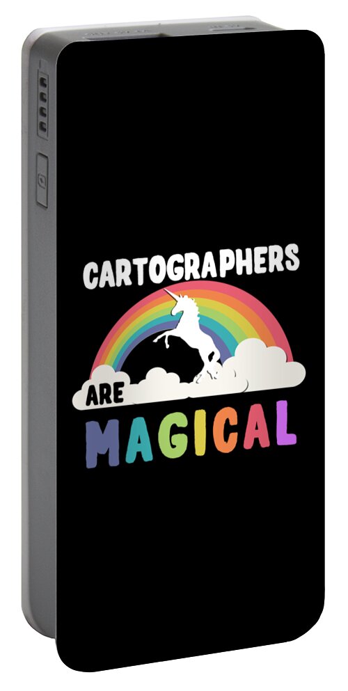 Funny Portable Battery Charger featuring the digital art Cartographers Are Magical by Flippin Sweet Gear