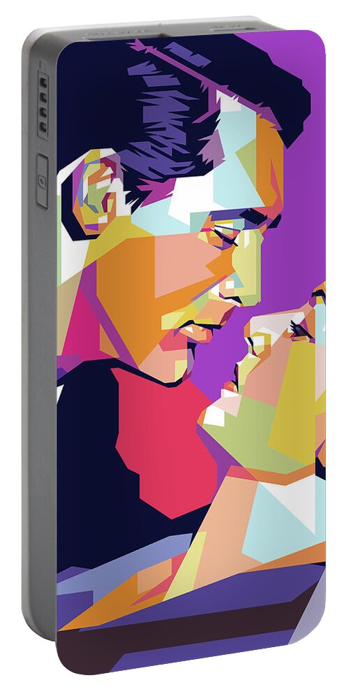 Cary Portable Battery Charger featuring the digital art Cary Grant and Carole Lombard by Stars on Art