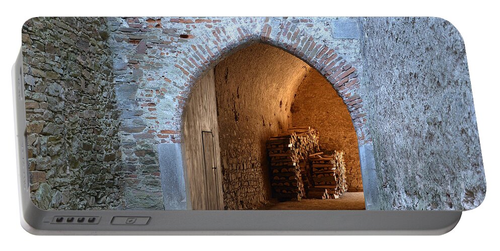 Castle Gate Portable Battery Charger featuring the photograph Castle Pernstejn Gate by Pudelek