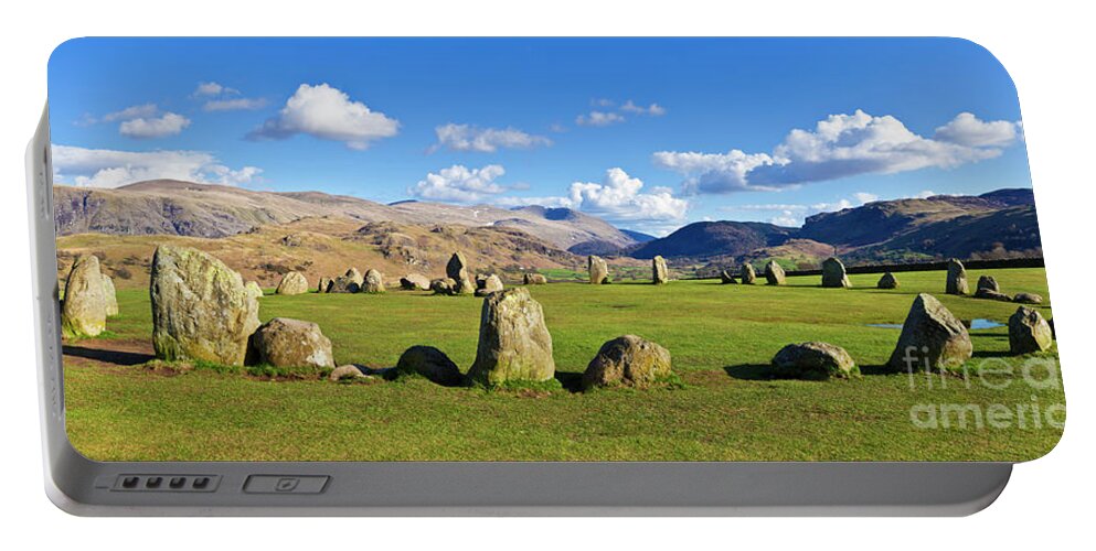 Castlerigg Stone Circle Portable Battery Charger featuring the photograph Castlerigg stone circle, Keswick, Lake District, England by Neale And Judith Clark