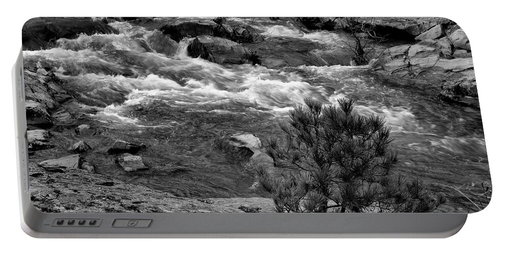 Castor River Shutins Portable Battery Charger featuring the photograph Castor River Shutins and Pine Monotone Missouri GRK4857_03162021 by Greg Kluempers