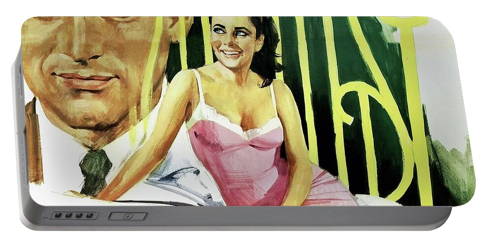 Cat Portable Battery Charger featuring the painting ''Cat on a Hot Tin Roof'', 1958, movie poster base painting by Movie World Posters