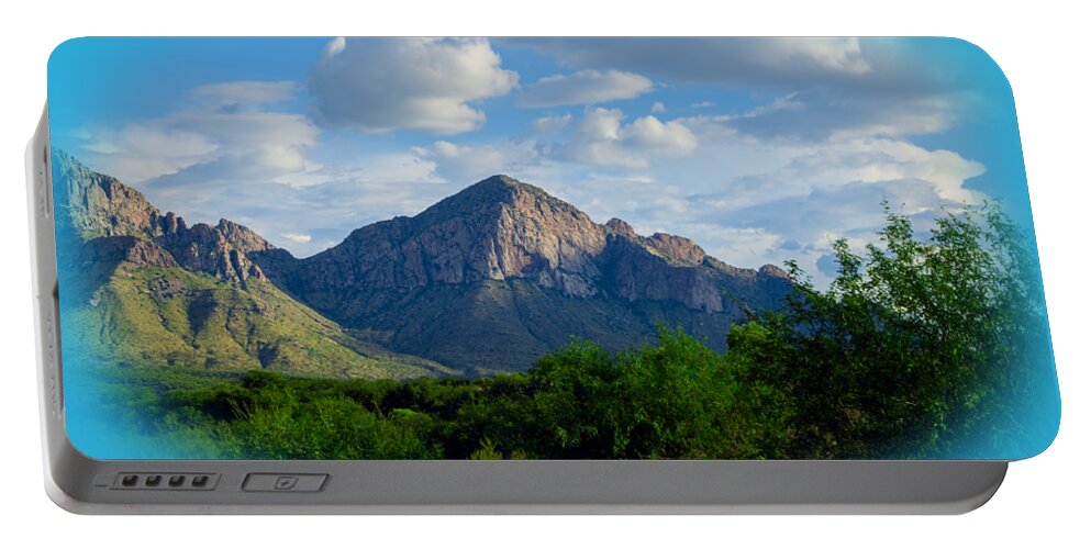 Arizona Portable Battery Charger featuring the photograph Catalina Mountains P24861-R by Mark Myhaver