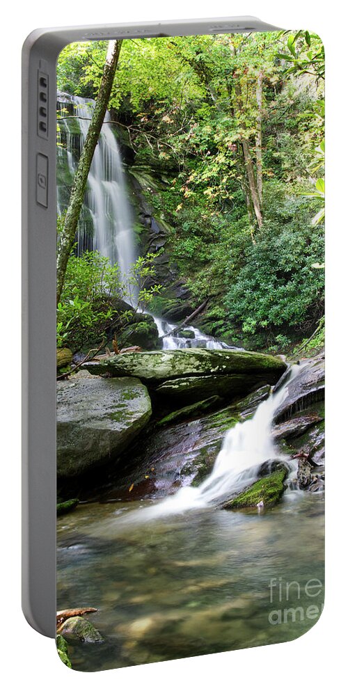 Catawba Falls Portable Battery Charger featuring the photograph Catawba Falls 22 by Phil Perkins