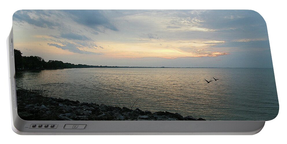Sunset Portable Battery Charger featuring the photograph Catawba Island Sunset by Terri Harper