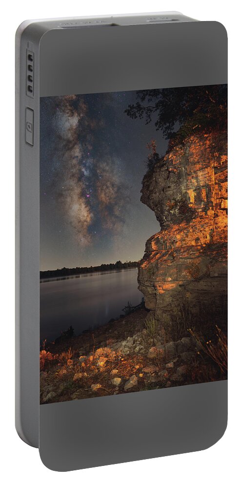 Nightscape Portable Battery Charger featuring the photograph Cave In Rock Bluff by Grant Twiss