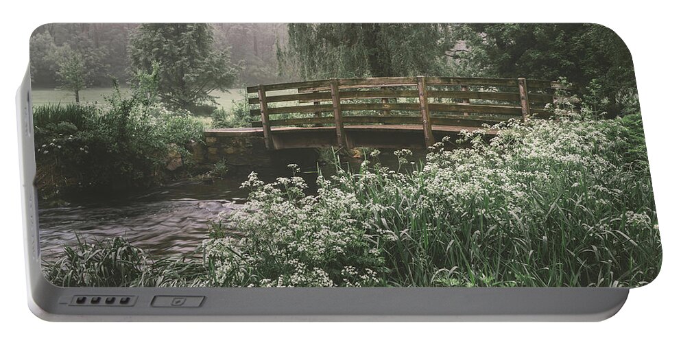 Creek Portable Battery Charger featuring the photograph Cedar Creek Park - Wildflowers by the Creek by Jason Fink