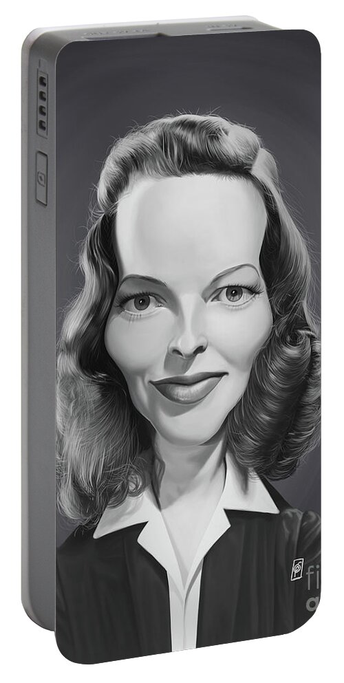 Illustration Portable Battery Charger featuring the digital art Celebrity Sunday - Katharine Hepburn by Rob Snow