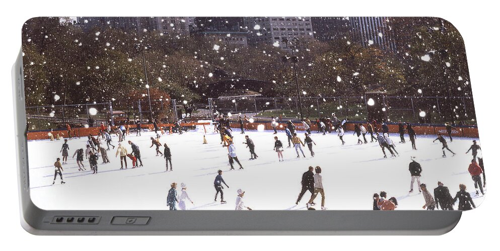 New York Portable Battery Charger featuring the photograph Central Park Skaters Color by Russ Considine