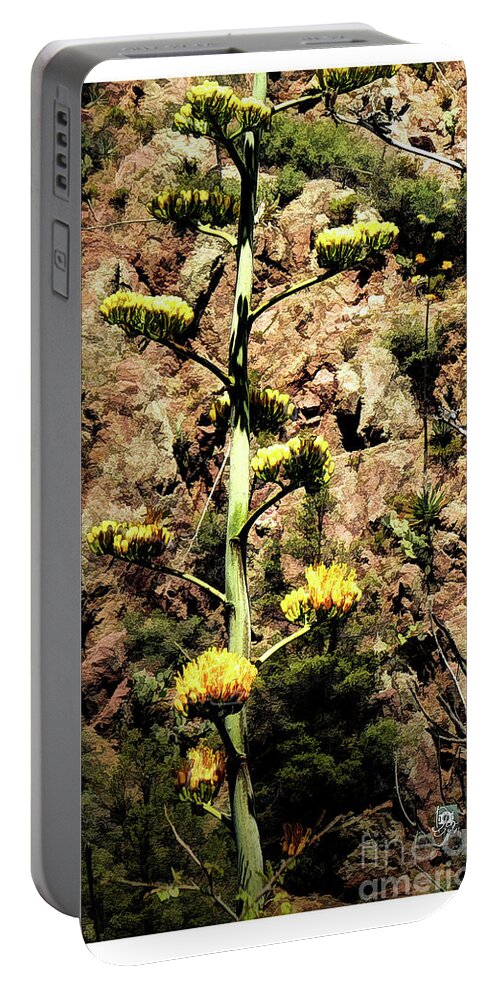 Arizona Portable Battery Charger featuring the digital art Century Plant 2 by Deb Nakano