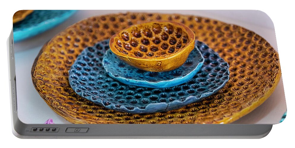 Ceramic Portable Battery Charger featuring the photograph Ceramic Bowls by William Dougherty