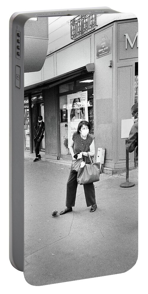 Woman Portable Battery Charger featuring the photograph C'est mon pigeon by Barthelemy de Mazenod