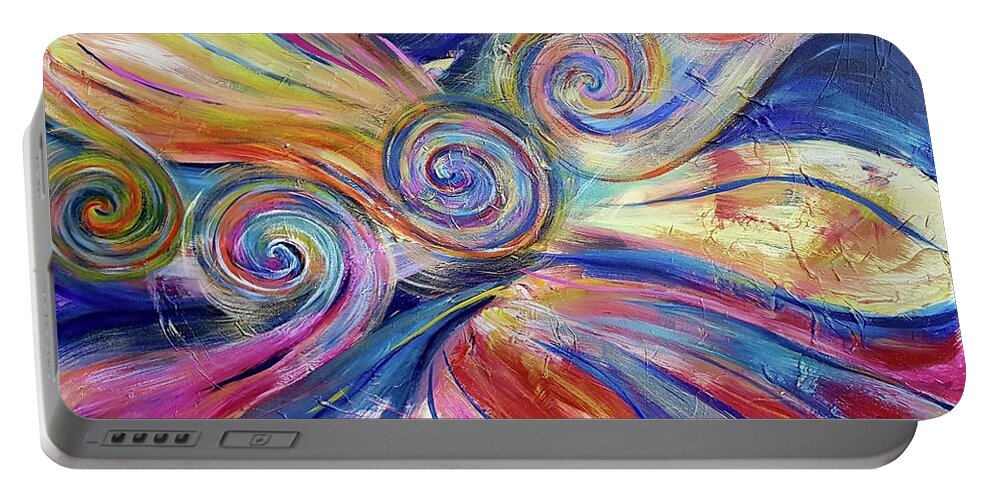 Chakras Portable Battery Charger featuring the painting Chakras Align by Jackie Ryan
