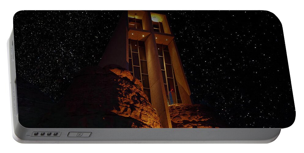 Sedona Portable Battery Charger featuring the photograph Chapel Under the Stars by Al Judge