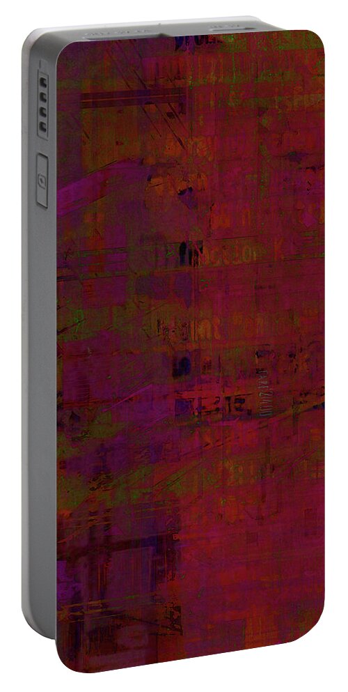 Abstract Portable Battery Charger featuring the digital art Charlie by Ken Walker