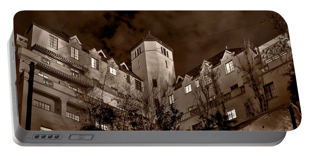 Film Noir Portable Battery Charger featuring the photograph Chateau Marmont by Eyes Of CC
