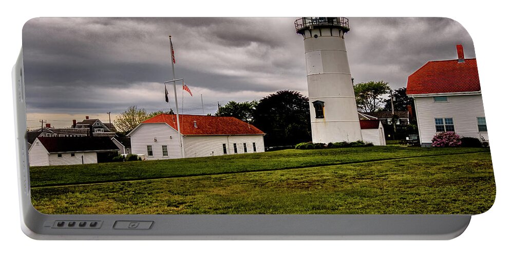 Orange Massachusetts Portable Battery Charger featuring the photograph Chatham Coast Guard Station by Tom Singleton