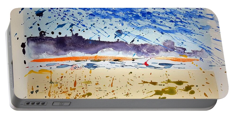 Watercolor Portable Battery Charger featuring the painting Chatham Harbor by John Klobucher