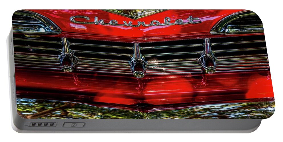 Chevy Portable Battery Charger featuring the photograph Chevy Smile by Pamela Dunn-Parrish