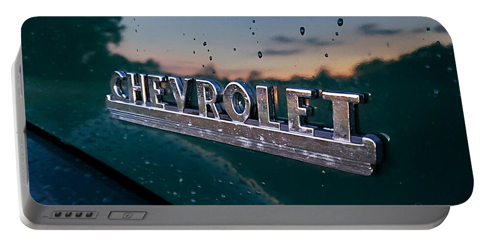 Chevy Portable Battery Charger featuring the photograph Chevy Sunset Reflection by Alexis King-Glandon