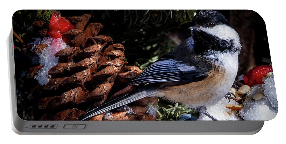 Chickadee Portable Battery Charger featuring the photograph Chickadee by Regina Muscarella