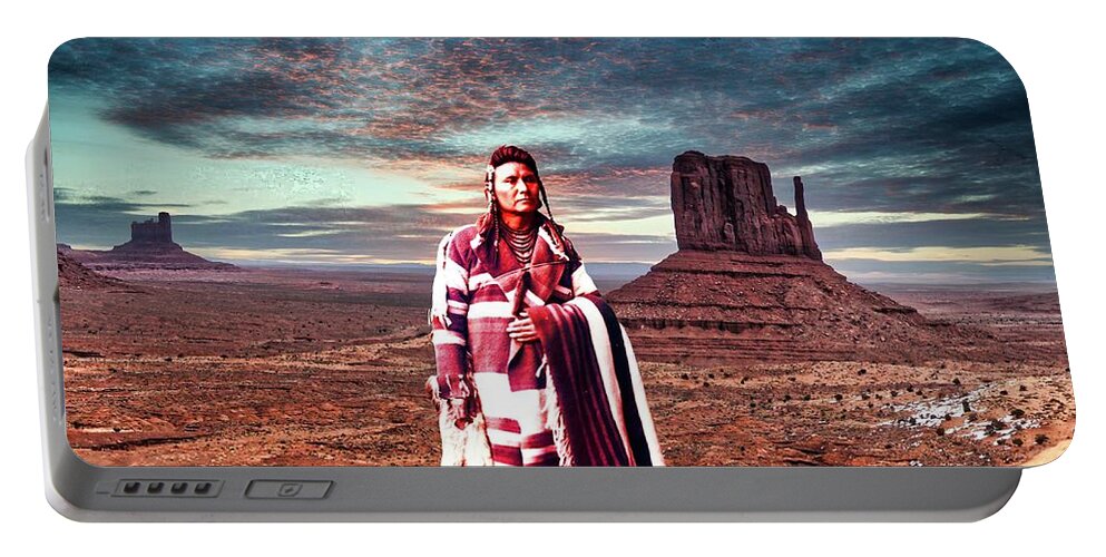 Chief Joseph Portable Battery Charger featuring the digital art Chief Joseph by Norman Brule