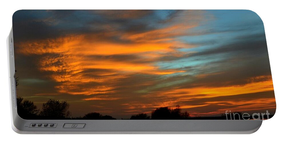 Summer Sky Photography Portable Battery Charger featuring the photograph Choke Canyon Sunset No 5 by Expressions By Stephanie
